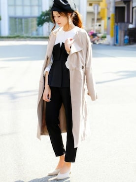 「アイテム（トレンチコート）」を使った、fashionletterさん（レディース・147cm）の春コーディネート