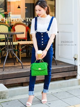「アイテム（オールインワン・サロペット）」を使った、fashionletterさん（レディース・147cm）の春コーディネート