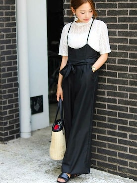 「アイテム（オールインワン・サロペット）」を使った、fashionletterさん（レディース・147cm）の夏コーディネート