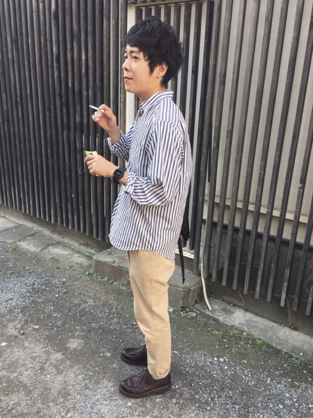 「COMOLIの【COMOLI(コモリ)】COMOLI SHIRT（シャツ/ブラウス、その他）」を使った、 Yoshidaさん（メンズ・168cm）の秋コーディネートの1枚目の写真