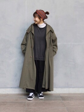 「ヘアバンド」｜「アイテム（その他アウター）」を使った、AIKAさん（レディース・154cm）の春コーディネート