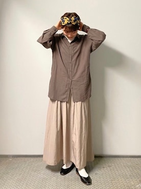 「アイテム（ヘアアクセサリー）」を使った、AIKAさん（レディース・154cm）の春コーディネート