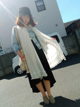 「DRWCYS（ドロシーズ）のアイテム（デニムジャケット）」を使った、eryさん（レディース・152cm）の春コーディネート