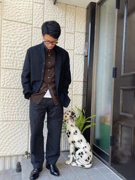 「LEMAIRE（ルメール）のアイテム（ジャケット/アウター）」を使った、kzm5116さん（メンズ・178cm）の冬コーディネート
