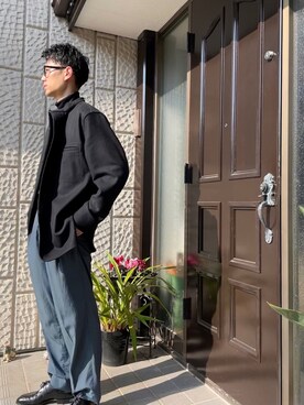 「LEMAIRE（ルメール）のアイテム（ジャケット/アウター）」を使った、kzm5116さん（メンズ・178cm）の冬コーディネート