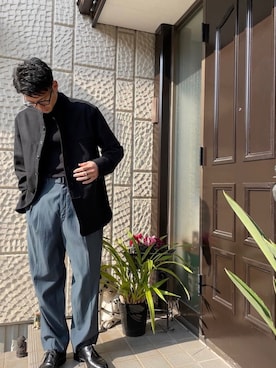 「LEMAIRE（ルメール）のアイテム（ジャケット/アウター）」を使った、kzm5116さん（メンズ・178cm）の冬コーディネート