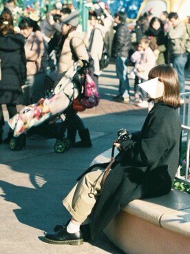 「FREE'S MART（フリーズマート）のアイテム（チェスターコート）」を使った、めがねざるさん（レディース・147cm）の冬コーディネート