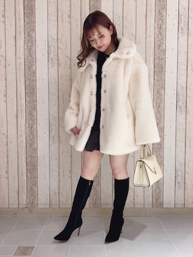 「DIANA」｜「アイテム（ブーツ）」を使った、Naomi🤍さん（レディース・152cm）の秋コーディネート
