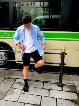「Saturdays NYC（サタデーズ ニューヨークシティ ）のアイテム（サンダル）」を使った、Yusuke1985さん（メンズ・173cm）の夏コーディネート