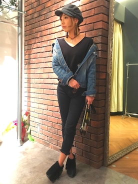 「SpRay（スプレイ）のアイテム（アクセサリー）」を使った、SpRay 大和郡山さん（レディース・152cm）の冬コーディネート