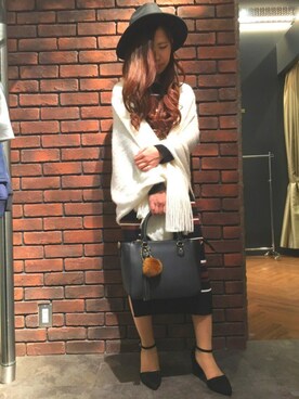 「SpRay（スプレイ）のアイテム（アクセサリー）」を使った、SpRay 大和郡山さん（レディース・154cm）の冬コーディネート