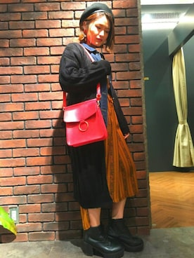 「SpRay（スプレイ）のアイテム（デニムジャケット）」を使った、SpRay 大和郡山さん（レディース・158cm）の冬コーディネート