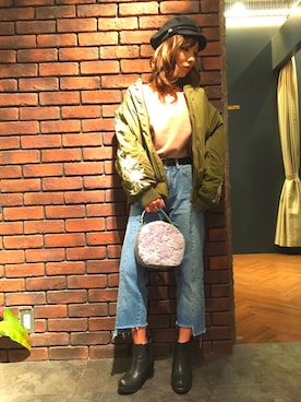 「SpRay（スプレイ）のアイテム（ブルゾン）」を使った、SpRay 大和郡山さん（レディース・152cm）の冬コーディネート