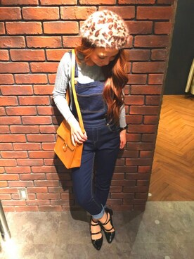 「SpRay（スプレイ）のアイテム（オールインワン・サロペット）」を使った、SpRay 大和郡山さん（レディース・153cm）の冬コーディネート