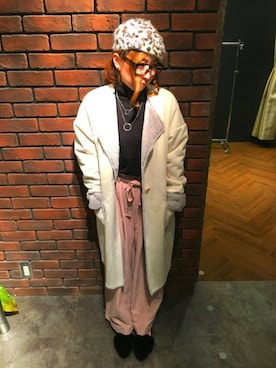 「SpRay（スプレイ）のアイテム（ムートンコート）」を使った、SpRay 大和郡山さん（レディース・152cm）の秋コーディネート