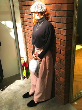 「SpRay（スプレイ）のアイテム（ハンチング/ベレー帽）」を使った、SpRay 大和郡山さん（レディース・152cm）の秋コーディネート