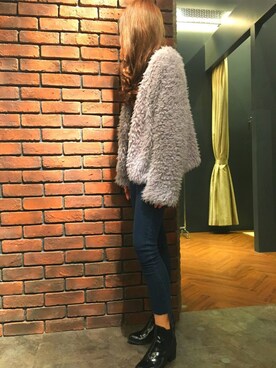 「SpRay（スプレイ）のアイテム（ノーカラージャケット）」を使った、SpRay 大和郡山さん（レディース・158cm）の秋コーディネート