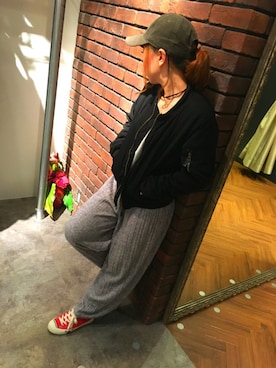 「SpRay（スプレイ）のアイテム（MA-1）」を使った、SpRay 大和郡山さん（レディース・152cm）の秋コーディネート
