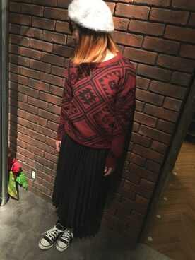 「SpRay（スプレイ）のアイテム（ハンチング/ベレー帽）」を使った、SpRay 大和郡山さん（レディース・161cm）の秋コーディネート