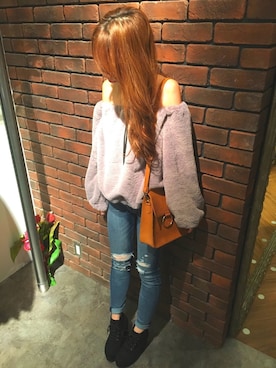 「SpRay（スプレイ）のアイテム（アクセサリー）」を使った、SpRay 大和郡山さん（レディース・158cm）の冬コーディネート