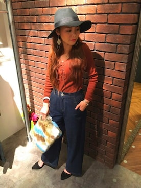 「アイテム（クラッチバッグ、その他）」を使った、SpRay 大和郡山さん（レディース・154cm）の秋コーディネート