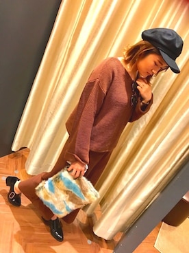 「SpRay（スプレイ）のアイテム（オールインワン・サロペット）」を使った、SpRay 大和郡山さん（レディース・158cm）の冬コーディネート