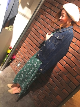 「SpRay（スプレイ）のアイテム（シャツワンピース）」を使った、SpRay 大和郡山さん（レディース・152cm）の冬コーディネート