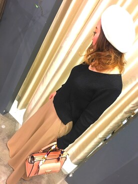 「SpRay（スプレイ）のアイテム（ハンチング/ベレー帽）」を使った、SpRay 大和郡山さん（レディース・152cm）の冬コーディネート