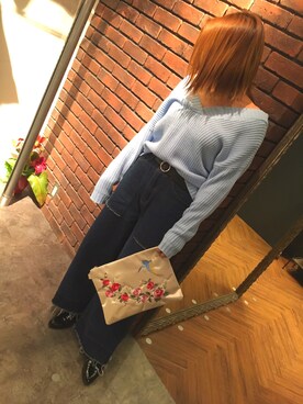 「SpRay（スプレイ）のアイテム（バッグ）」を使った、SpRay 大和郡山さん（レディース・158cm）の冬コーディネート