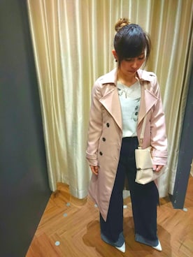 「SpRay（スプレイ）のアイテム（トレンチコート）」を使った、SpRay 大和郡山さん（レディース・161cm）の春コーディネート