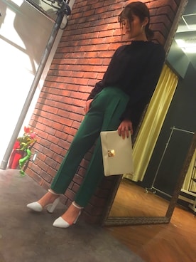 「SpRay（スプレイ）のアイテム（パンツ）」を使った、SpRay 大和郡山さん（レディース・158cm）の春コーディネート