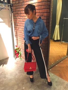 「SpRay（スプレイ）のアイテム（パンツ）」を使った、SpRay 大和郡山さん（レディース・152cm）の春コーディネート