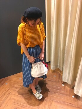 「SpRay（スプレイ）のアイテム（ハンチング/ベレー帽）」を使った、SpRay 大和郡山さん（レディース・152cm）の春コーディネート