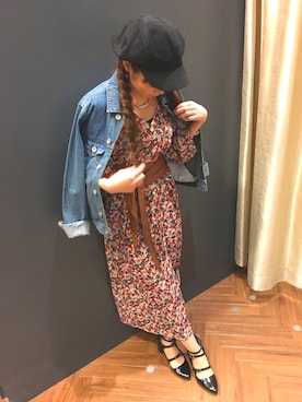 「SpRay（スプレイ）のアイテム（デニムジャケット）」を使った、SpRay 大和郡山さん（レディース・154cm）の春コーディネート
