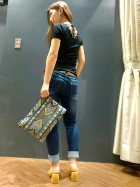 「SpRay（スプレイ）のアイテム（パンツ）」を使った、SpRay 大和郡山さん（レディース・151cm）の春コーディネート