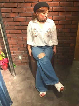 「SpRay（スプレイ）のアイテム（ハンチング/ベレー帽）」を使った、SpRay 大和郡山さん（レディース・152cm）の夏コーディネート
