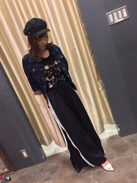 「SpRay（スプレイ）のアイテム（デニムジャケット）」を使った、SpRay 大和郡山さん（レディース・152cm）の春コーディネート