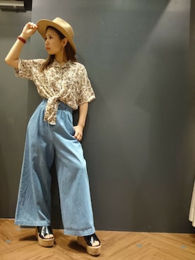 「SpRay（スプレイ）のアイテム（帽子）」を使った、SpRay 大和郡山さん（レディース・152cm）の夏コーディネート