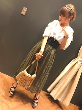 「アイテム（ヘアバンド、イエロー系）」を使った、SpRay 大和郡山さん（レディース・154cm）の夏コーディネート