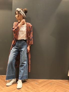 「ロングガウン」｜SpRay 大和郡山さん（レディース・153cm）の夏コーディネート