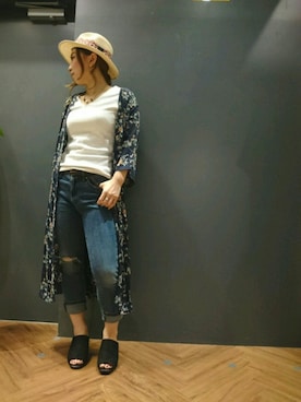 「SpRay（スプレイ）のアイテム（帽子）」を使った、SpRay 大和郡山さん（レディース・153cm）の夏コーディネート