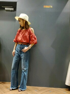 「SpRay（スプレイ）のアイテム（帽子）」を使った、SpRay 大和郡山さん（レディース・153cm）の夏コーディネート