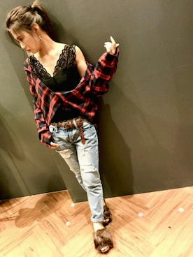 「SpRay（スプレイ）のアイテム（パンツ）」を使った、SpRay 大和郡山さん（レディース・152cm）の夏コーディネート