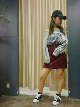 「SpRay（スプレイ）のアイテム（キャップ）」を使った、SpRay 大和郡山さん（レディース・152cm）の夏コーディネート