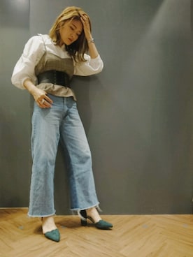 「SpRay（スプレイ）のアイテム（パンツ）」を使った、SpRay 大和郡山さん（レディース・158cm）の夏コーディネート
