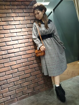 「SpRay（スプレイ）のアイテム（ワンピース/ドレス）」を使った、SpRay 大和郡山さん（レディース・152cm）の秋コーディネート