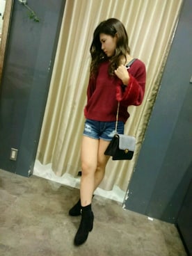 「SpRay（スプレイ）のアイテム（パンツ）」を使った、SpRay 大和郡山さん（レディース・152cm）の秋コーディネート