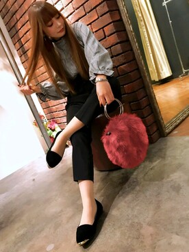 「SpRay（スプレイ）のアイテム（パンツ）」を使った、SpRay 大和郡山さん（レディース・152cm）の秋コーディネート