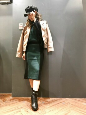 「SpRay（スプレイ）のアイテム（ブーツ）」を使った、SpRay 大和郡山さん（レディース・155cm）の秋コーディネート