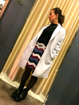 「SpRay（スプレイ）のアイテム（ブーツ）」を使った、SpRay 大和郡山さん（レディース・153cm）の冬コーディネート
